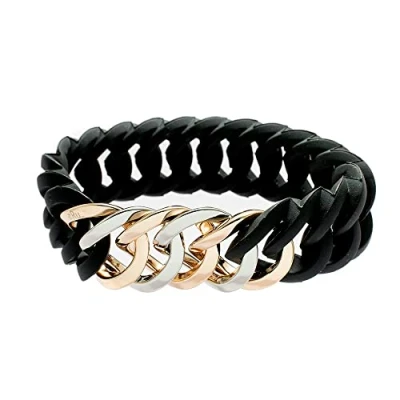 Abbildung von TheRubz Pulsera 100178 Negro Gris Silicona Acero Inoxidable Acero/Silicona