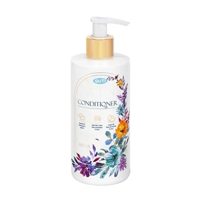 Abbildung von GUTI Conditioner 300 ml Feuchtigkeitsspendender mit Kokosöl, Aloe Vera und Arganöl Tiefenpflege, Sulfatfrei, Silikonfrei, Parabenfrei Für Trockenes Strapaziertes Haar, Glanz &amp; Ge