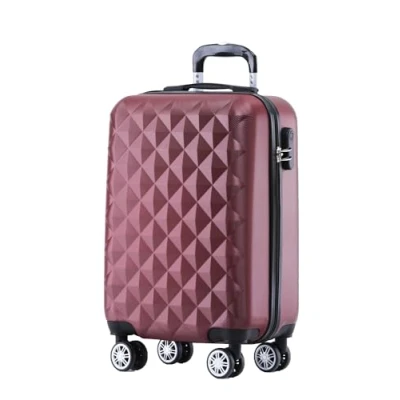 Abbildung von BEIBYE Zwillingsrollen 2066 Hartschale Trolley Koffer Reisekoffer Gepäck M L XL Set (Weinrot, M)