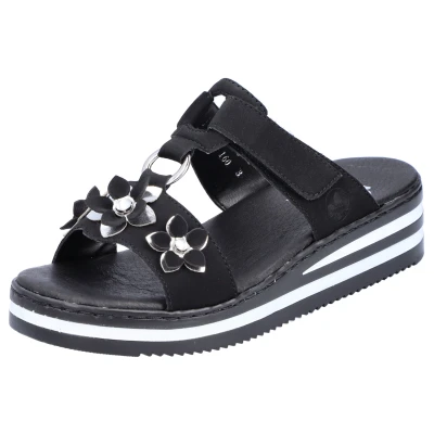 Abbildung von Rieker Pantolette flach, Damen, Größe: 39, Schwarz Schuhe