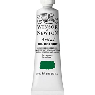Abbildung von Winsor &amp; Newton 1214147 Artists Ölfarbe 37ml Tube, Künstler mit höchstmöglicher Pigmentierung, höchste Lichtechtheit Chromgrün Dunkel Farbton