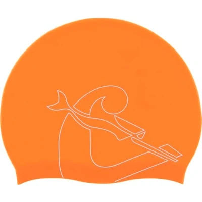 Abbildung von Cressi Eddie Swim Cap Badekappe Unisex, Orange/Weiß, Einheitsgröße