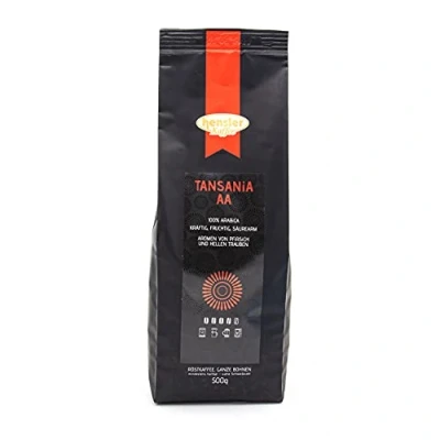 Abbildung von Hensler Kaffee Tansania AA Top, 100% Arabica Kaffeebohnen, Röstkaffee für Vollautomaten und Filterkaffee geeignet, mittlerer Röstgrad