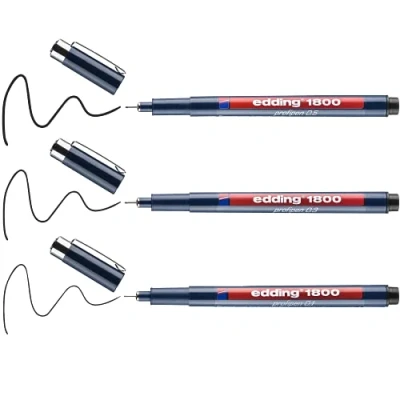 Abbildung von edding 1800 ass. profipen 0.1/0.3/0.5 zwart 3ST 0,25/0,35/0,5 mm / 4 3