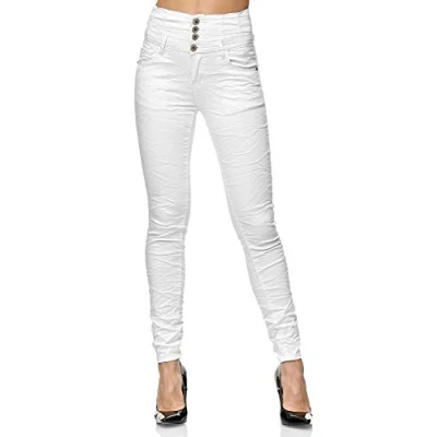 Abbildung von Elara Super High Waist Damen Hose Chunkyrayan EL12 1 White 50 (5XL)