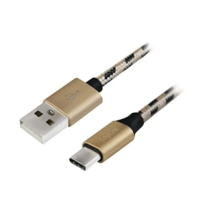Abbildung von Synchronisations &amp; Ladekabel mit Nylon Geflechtschutz USB A zu C für Smartphones (Samsung, Huawei, Sony, LG, Nokia), Tablets, eBooks, etc. Länge = 1m