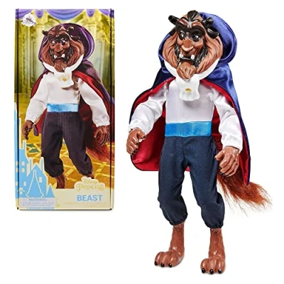 Abbildung von Disney Store Offizielle Biest Puppe für Kinder, Die Schöne und das Biest, 32 cm, vollbewegliche mit flauschigem Schwanz, geformtem Kopf Mähne, geeignet ab 3 Jahren