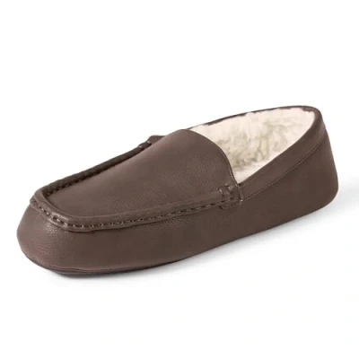 Abbildung von Amazon Essentials Herren Mokassin Pantoffel, Dunkelbraun Kunstleder, 41 EU