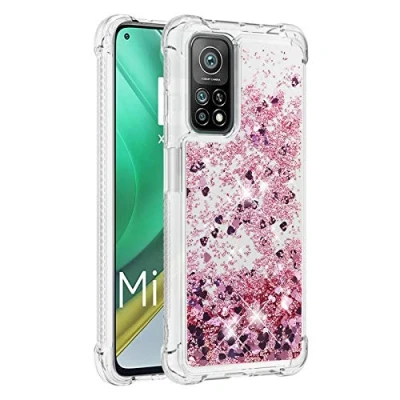 Abbildung von KBIKO zxl Kompatibel mit Xiaomi Mi 10T Pro Glitzer Hülle,Mädchen Glitzern Handyhülle,Paillette Flüssigkeit Clear Silikon Schutzhülle für / Pro.Rose Gold YBL