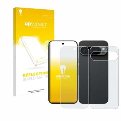 Abbildung von upscreen Entspiegelungs Schutzfolie für Google Pixel 9 Pro (Display+Rückseite) Displayschutz Folie Matt [Anti Reflex, Anti Fingerprint]