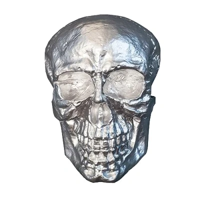 Abbildung von riess ambiente Wanddekoobjekt SKULL XXL 40cm silber (Einzelartikel, 1 St), Metall · Totenkopf Deko Schädel Schlafzimmer Wohnzimmer