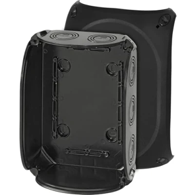Abbildung von Hensel KF1600B Kabelabzweigkasten Feuchtraumdose IP66 bis 16 qmm 3phasig, 1phasig, ohne Klemme, schwarz