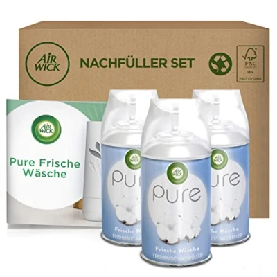 Abbildung von Air Wick Freshmatic Max PURE Nachfüller Set für das automatische Duftspray Duft: Frische Wäsche 3 x 250 ml