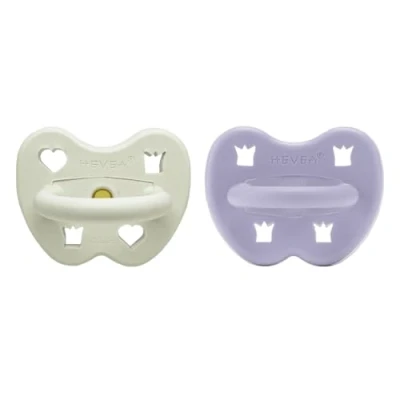 Abbildung von HEVEA Naturkautschuk Schnuller kiefergerecht, 3 36 Monate hygienisches einteiliges Design für Neugeborene bis Kleinkinder, BPA frei, weich &amp; langlebig 2er Pack (Twilight Frost)