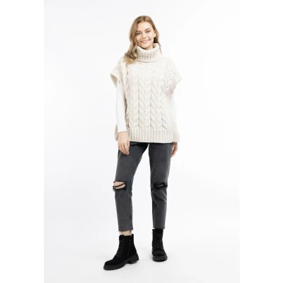 Abbildung von DREIMASTER Vintage Damen Strickweste M/L / Off White 74% Polyacryl 26% Polyester