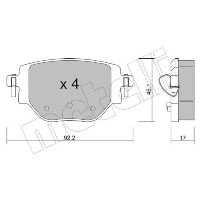 Abbildung von METELLI 22 1246 0 Bremsbelagsatz exkl. Verschleißwarnkontakt OPEL: Corsa F Schrägheck, PEUGEOT: 208 II 2008 II, 301 Limousine