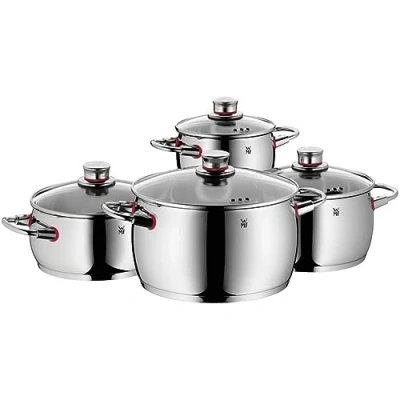 Abbildung von WMF Topf Set &quot;Quality One&quot;, Cromargan Edelstahl Rostfrei 18/10, (Set, 8 tlg., Bratentopf mit Deckel Ø 20 cm, Fleischtopf 16/20/24 cm), Induktion