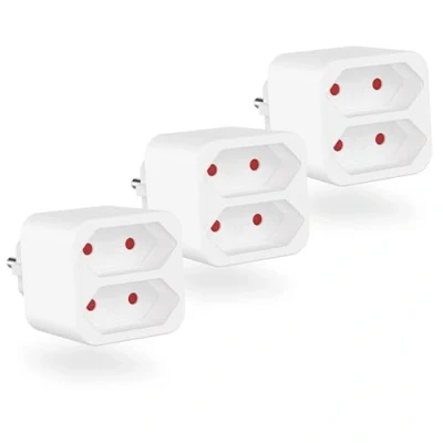 Abbildung von benon 3 x Mehrfachstecker Steckdosen Adapter mit Kindersicherung Doppelstecker 1100 Watt Mehrfachsteckdose 2 Euro Stecker Multistecker Fach Anschluss