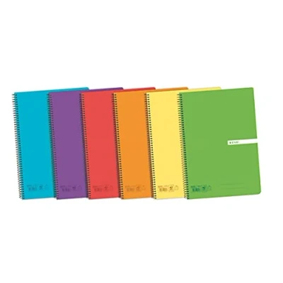 Abbildung von Enri Status Pack von 5 Hefte Spiral, Deckel Kunststoff durchscheinend, F, 1 Linie C/M , Sortiert
