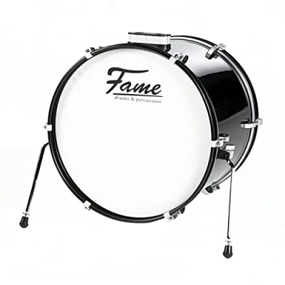 Abbildung von Fame First Step Bass Drum 20&quot;x16&quot;, Piano Black, Mischholz Kessel, Aluminium Hardware, Stahl Spannreifen, Vorgedämpftes Fell, Ideal für Schlagzeug Anfänger&quot;