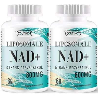 Abbildung von Liposomales NAD+ mit Trans Resveratrol Ergänzung Hochdosiert: 800 mg pro Portion 60 Tage Softgels Optimale Absorption (60 stück (2er Pack))