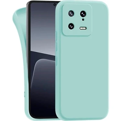 Abbildung von MyGadget Hülle für Xiaomi 13 5G robuste Silikon Schutzhülle TPU Case Slim Silikonhülle Back Cover Kratzfest Handyhülle Matt Mintgrün