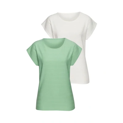Abbildung von Vivance 2 PACK Tshirt basic, Damen, Größe: 32/34, Grün creme