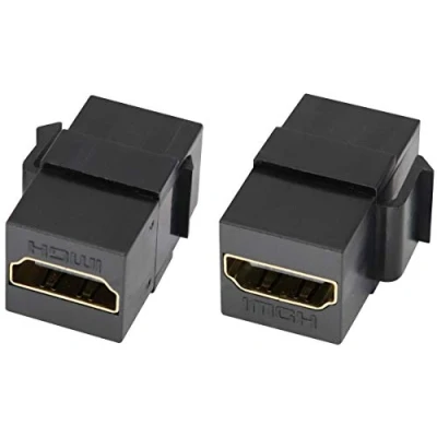 Abbildung von AAOTOKK HDMI Keystone Modul Koppler,Vergoldeter Weiblich auf Einsatz Kupplung Adapter, für 3D 4K Kabel Kupplungsadapter &amp; Wandplatte Steckdose Panel.(Schwarz/2 Stücke)