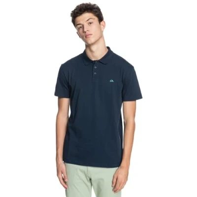Abbildung von Quiksilver Essentials Kurzarm Poloshirt, Herren, Größe: Small, Navy blazer