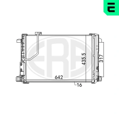 Abbildung von ERA 667111 Klimakondensator mit Trockner MERCEDES BENZ: C Klasse T modell, Limousine, E Limousine