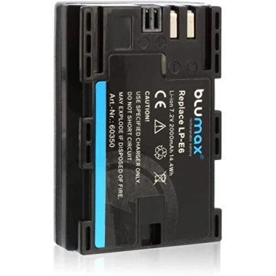 Abbildung von Blumax LP E6 2000mAh Akku kompatibel mit Canon EOS 60D 60Da 70D 80D 5D Mark II III 6D 7D