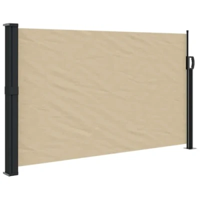 Abbildung von vidaXL Seitenmarkise, Sichtschutz Ausziehbar, Windschutz Sonnenschutz für Garten Balkon Terrasse, Seitenrollo Seitenwandmarkise, Beige 117x300cm