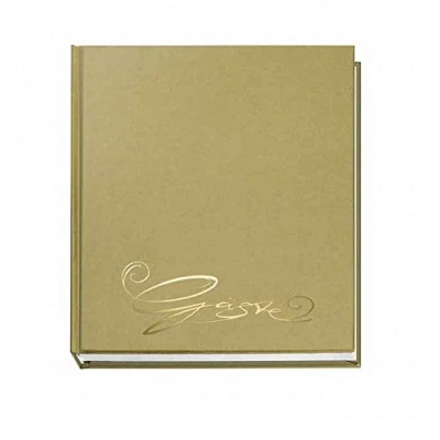 Abbildung von VELOFLEX 5420011 Gästebuch Classic mit Prägung Gäste, 144 Seiten weißes blanko Papier, 205 x 240 mm, gold