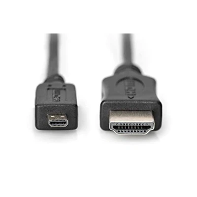 Abbildung von DIGITUS HDMI High Speed Anschlusskabel, Typ D A St/St, 1.0m, m/Ethernet, Ultra HD 30p Vergoldete Kontakte Schwarz