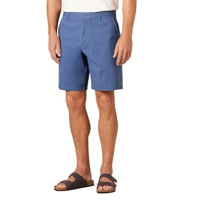 Abbildung von Amazon Essentials Herren 23 cm Lange Chinohose aus Komfort Stretch mit klassischer Passform, Dunkelblau, 31W