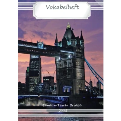 Abbildung von Vokabelheft DIN A5 London Tower Bridge: 70 Seiten liniert, 3 Spalten, Lineatur 54 (Motiv Vokabelhefte, Band 34)