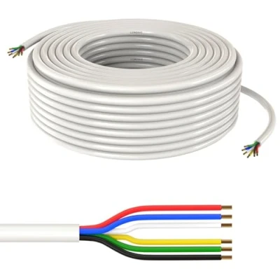 Abbildung von 5m RGBW CCT LED Steuerleitung 6x 0,34mm² LiYY Verlängerung 6 adrig Stromkabel weiss