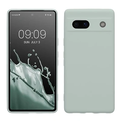 Abbildung von kwmobile Handyhülle kompatibel mit Google Pixel 7a Hülle Handy Case aus weichem Silikon in Cool Mint