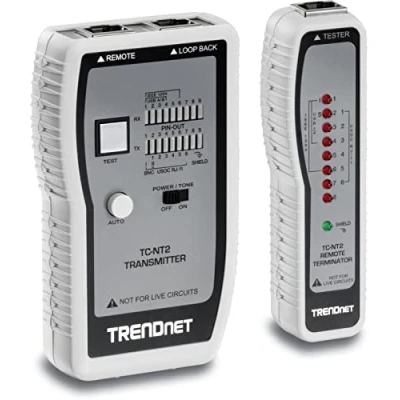 Abbildung von TRENDnet TC NT2 Netzwerkkabeltester, Testet Ethernet , USB und BNC Kabel, Prüft präzise Pin Konfigurationen für Kabellängen von bis zu 300 Metern (984 ft)