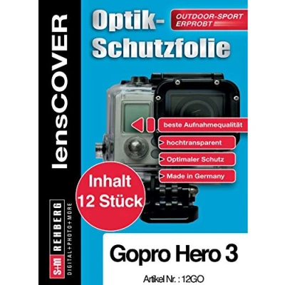 Abbildung von lensCOVER Action Kamera Schutzfolie GoPro Hero 3, Optik (12 Stück) für das Außen Gehäuse
