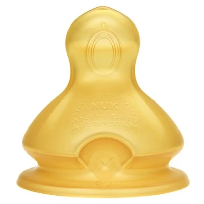 Abbildung von NUK First Choice+ Baby Bottle Teat, 0 6 Months, Latex with Medium Feed Hole, Anti Colic, 2 Count