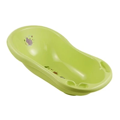 Abbildung von keeeper Hippo Ergonomische Babywanne mit Stöpsel, Ab 0 bis ca. 12 Monate, 84 cm, Maria, Grün