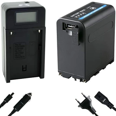Abbildung von SK Akku Ersatz für Sony NP F980 7850mAh LG + Speed Charger F750 F960 F970 F990 // 5V USB Ausgang/DC 8,4V EIN &amp; Ausgang