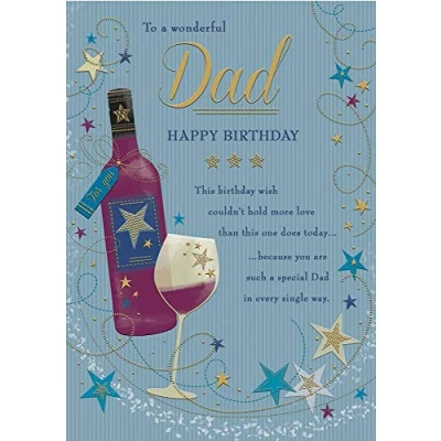 Abbildung von Piccadilly Greetings Geburtstagskarte für Vater, 25,4 x 17,8 cm, Rosa