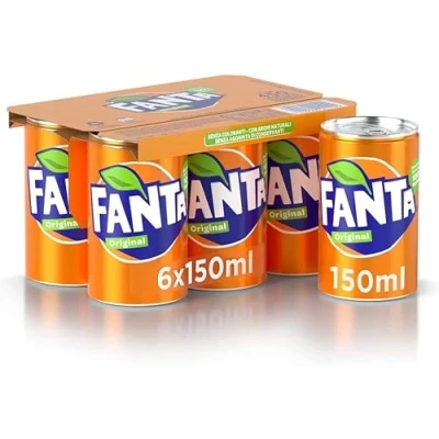 Abbildung von 72x Fanta Mini Orange Orangenlimonad Dose 150ml 100% italienische Orangen Softdrink