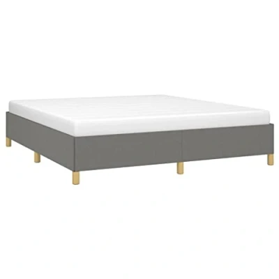 Abbildung von vidaXL Polsterbett Doppelbett Bett Bettgestell Bettrahmen Lattenrost Ehebett Stoffbett Schlafzimmerbett Schlafzimmermöbel Dunkelgrau 180x200cm Stoff