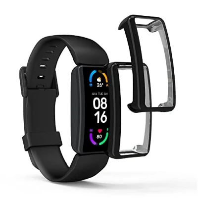 Abbildung von kwmobile 2X Schutzhülle kompatibel mit Fitbit Inspire 3 / 2 Ace Hülle Fullbody Cover Set aus Silikon Schwarz Grau