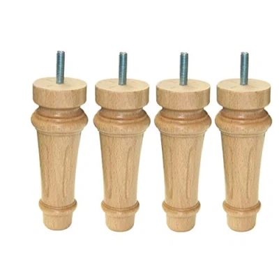 Abbildung von Margot Royal Louis XVI 3700527828183 Bettbeine, Holz, naturlackiert, Höhe 15 cm, 4 Stück