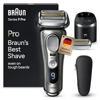 Abbildung von Braun Elektrorasierer Series 9 Pro 9465cc, 5 Stufen Reinigungs und Ladestation, Wet&amp;Dry, ProLift Trimmer