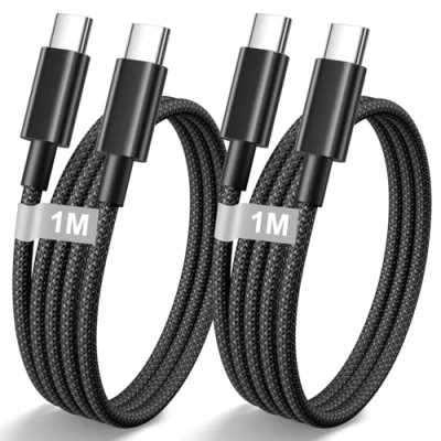Abbildung von iPhone 15 16 Ladekabel 1M 2Pack, 60W USB C auf Kabel Apple USBC Schnellladekabel Nylon für Pro Max/Plus/16/15,iPad Pro/Air